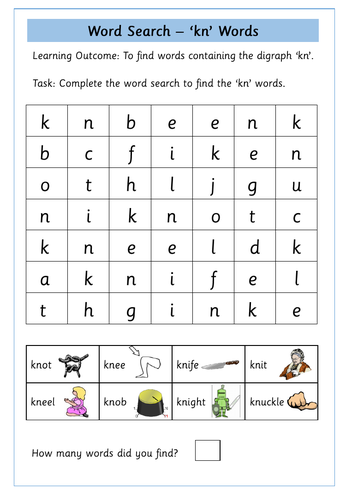 'gn' and 'kn' Digraphs Worksheets | Teaching Resources