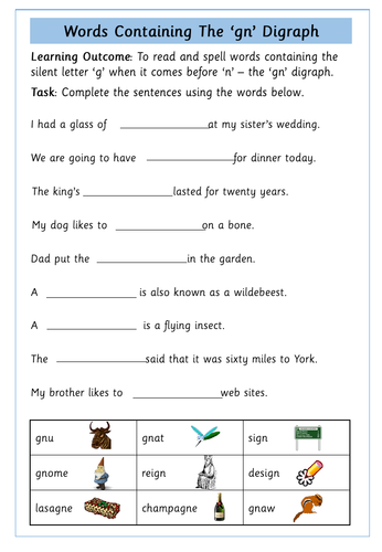 Silent 'k' and 'g' in 'kn' and 'gn' words - 'kn' and 'gn' Digraphs ...