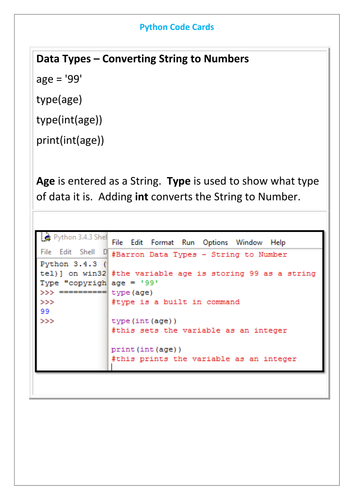 8 Python Cards | Teaching Resources