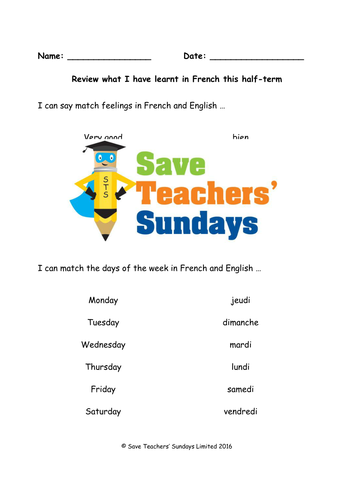 Days and Months in French Review Lesson Plan, PowerPoint (with audio) and Assessment