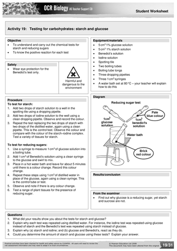 NEW AQA AS UNIT 3.1 BIOLOGICAL MOLECULES | Teaching Resources