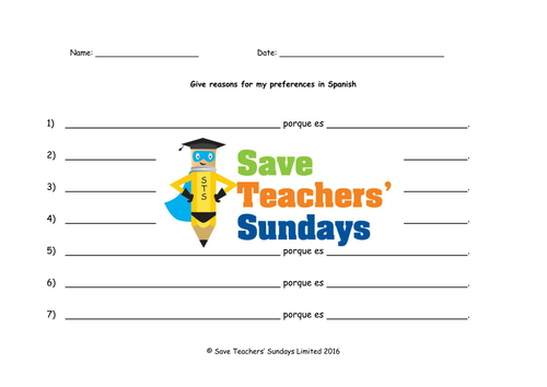 Reasons for Preferences for Sports in Spanish Lesson Plan, PowerPoint (with audio) and Worksheet