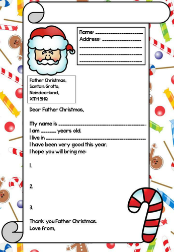 Letter to Father Christmas- English and French versions | Teaching ...