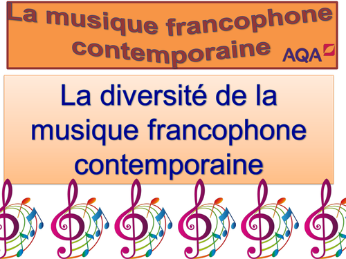 Diversité de la musique francophone contemporaine / French / Français / AS Level / New 2016