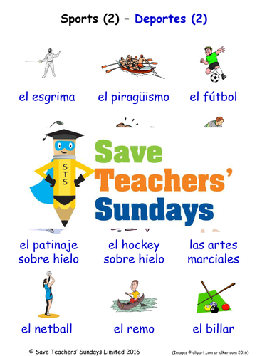 Sports in Spanish Worksheets, Games, Activities and Flash Cards (with audio) (2)