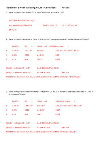 Chemistry: Buffer calculations and interpretation of titration curves ...