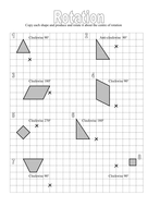 rotation worksheet rotate a given shape around a centre of rotation