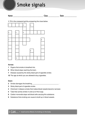 B2.1 Heath and Lifestyle - Lesson 8 - Smoking