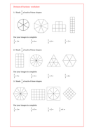 Maths Year 6 Division of a fraction by a whole number - simple clear ...