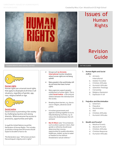 WJEC Eduqas Revision Guide for Issues of Human Rights - Entire Unit ...