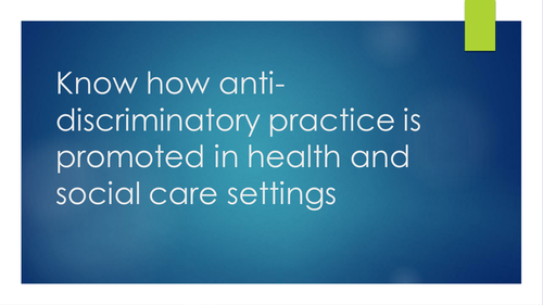 define anti discriminatory practice