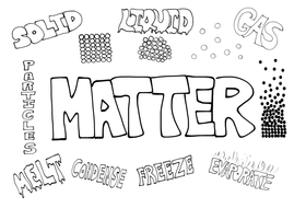 Matter science colouring poster - start of unit/term activity