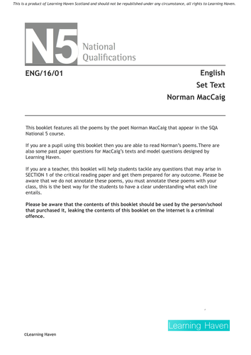 nat 5 english course work template