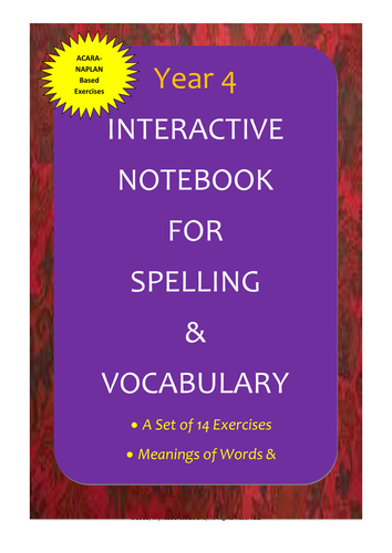 ACARA: Year 4 Interactive Notebook for Spelling & Vocabulary