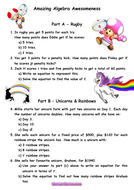 solving algebraic equations in real life using
