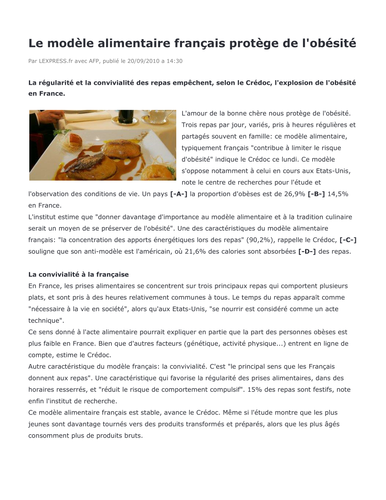 reading-comprehension-ib-french-b-le-mod-le-alimentaire-fran-ais