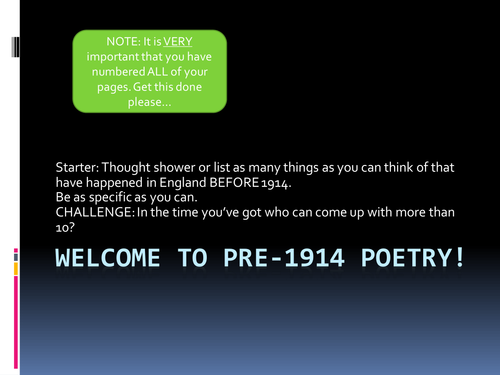 KS3: Introduction to Pre-1914 texts