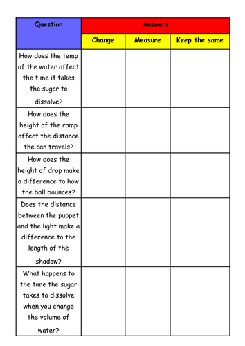 Fair test scramble activity