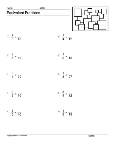Equivalent Fractions  100 Worksheets with Answers Maths