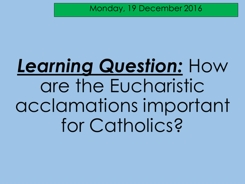 Acclamations Used in the Mass