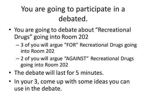 KS4: Room 202 Speaking and Listening Presentations, Debates and Discussions