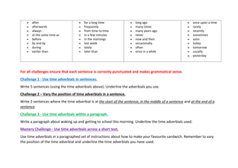 1 180 TOP TIME ADVERBIALS DIARY ENTRY TEACHING RESOURCES CURATED visual data 7