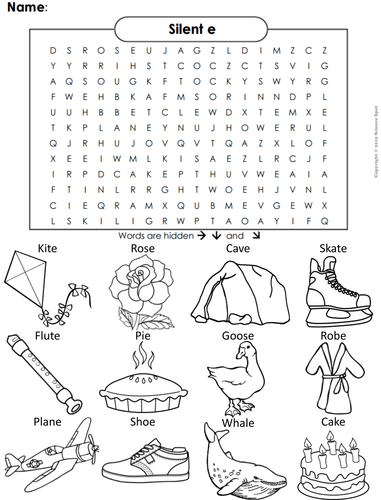 Silent E Magic E Bossy E Word Search Teaching Resources