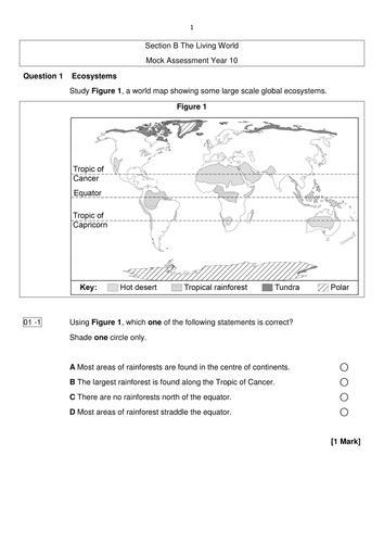 New AQA GCSE Assessment- Ecosystems and Tropical Rainforests | Teaching ...