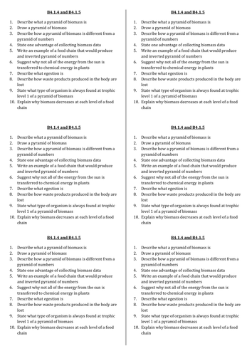 A Complete SoW For OCR GCSE 9 1 Gateway Combined Science Biology B4 1 