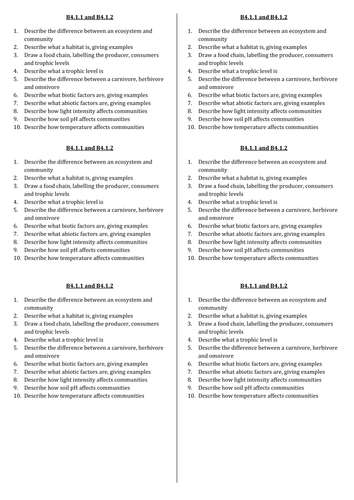 A complete SoW for OCR GCSE 9-1 Gateway Combined Science/Biology B4.1.