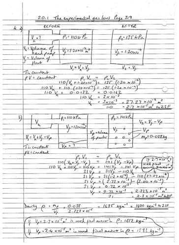 Aqa A Level Physics Answers To The Summary Questions Chapter 20 Gases 2762