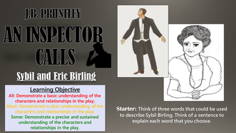 An Inspector Calls: Sybil and Eric Birling - Double Lesson! | Teaching ...