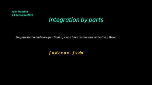 Integration by parts