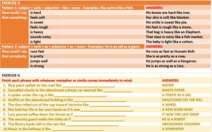 COMPARISON POETIC DEVICES: LESSON, HANDOUTS AND EXERCISES by john421969