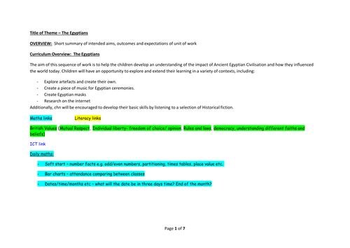 Year 3 Autumn 1 Medium Term Overview/Planning