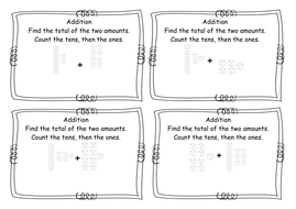 year 2 addition within 20 adding dienes pictorial task cards