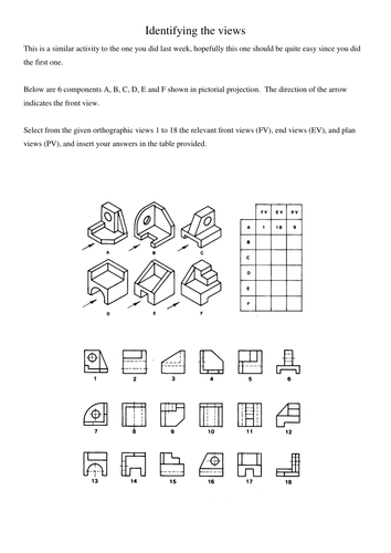 Engineering Drawing introductory activities