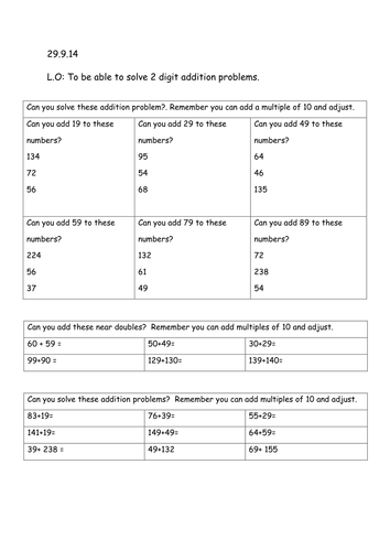 2 digit addition | Teaching Resources