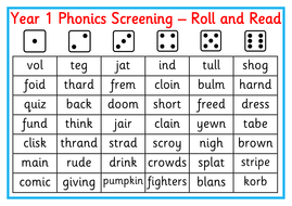 year 1 phonics screening roll and read phonics literacy ks1 year