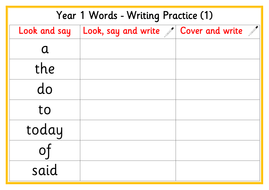 year 1 common exception words writing practice mats by imoosepa