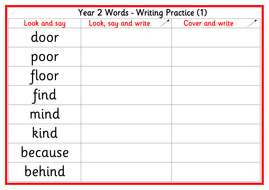 year 2 common exception words writing practice mats teaching resources