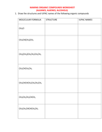 NAMING ORGANIC COMPOUNDS WORKSHEET WITH ANSWERS | Teaching ...