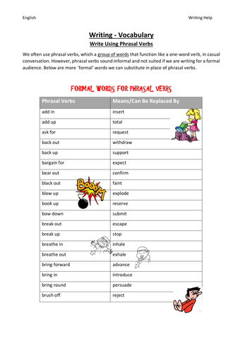 Vocabulary For Writing - Phrasal Verbs