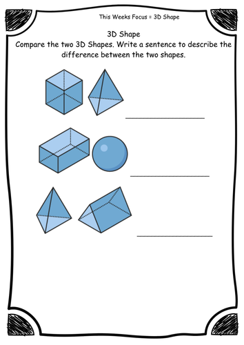 Year 2 - 3D Shape Resource Pack - FULL YEAR - Worksheets