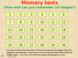 presentation memory tests