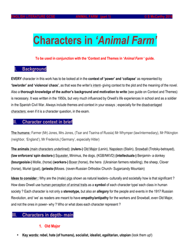 english-literature-animal-farm-part-1-characters-teaching-resources