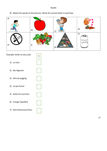 health, healthy eating reading tasks and mark scheme | Teaching Resources