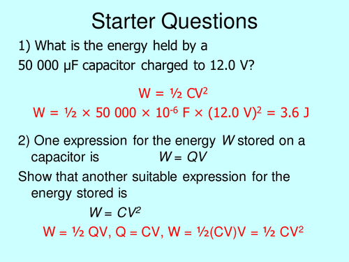 AQA A Level Year 2 Capacitors - R-C Circuits