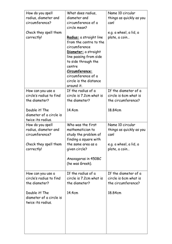 Quiz, Quiz, Trade Cards (Circles)