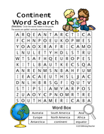 Continent Word Search *Easy by WindupTeacher - Teaching Resources - Tes